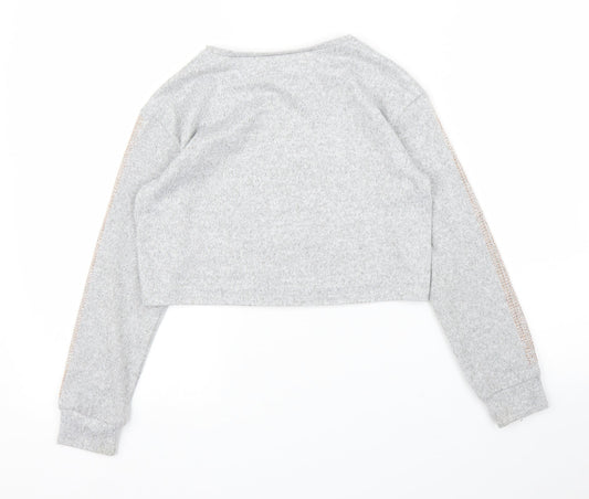 Preworn Girls Grey   Pullover Jumper Size 9 Years