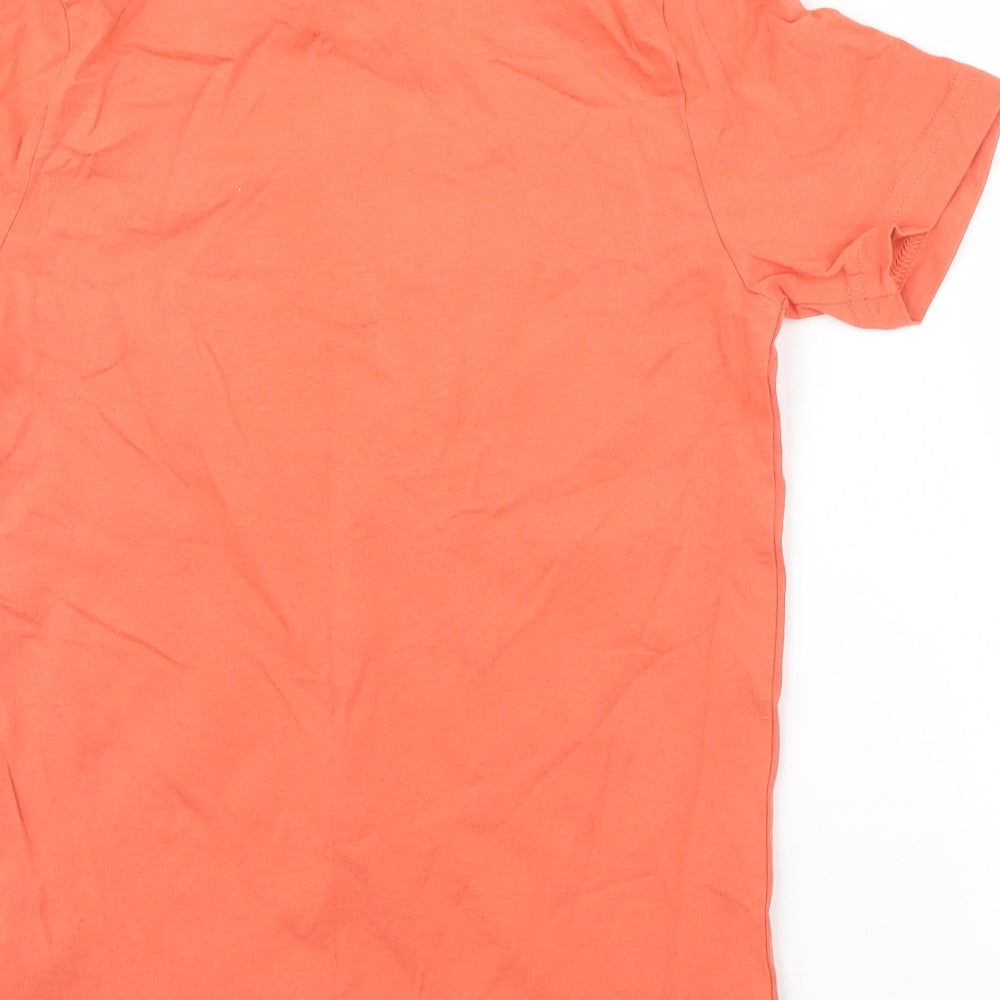m&s Girls Orange   Basic T-Shirt Size 7 Years