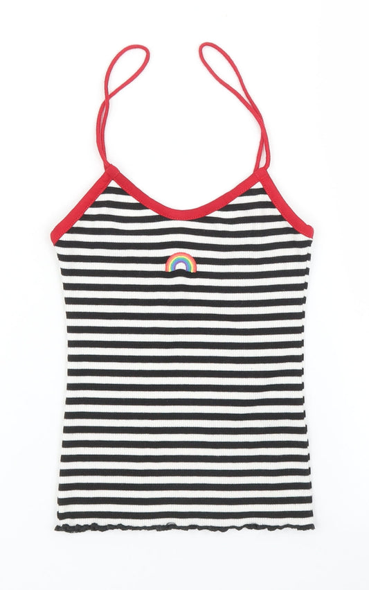 Topshop Womens Black Striped  Camisole Blouse Size 6