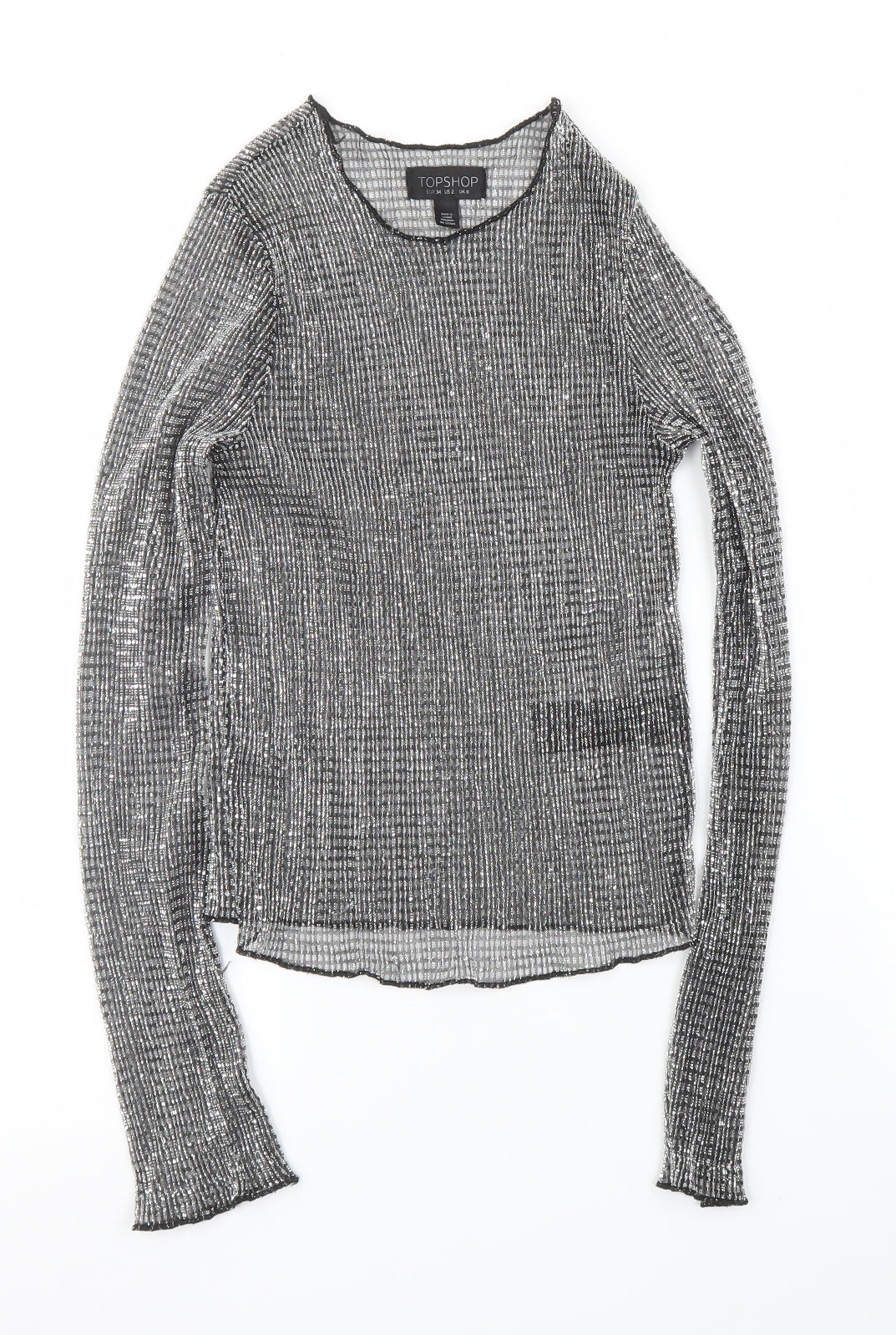 Topshop Womens Silver   Basic Blouse Size 6