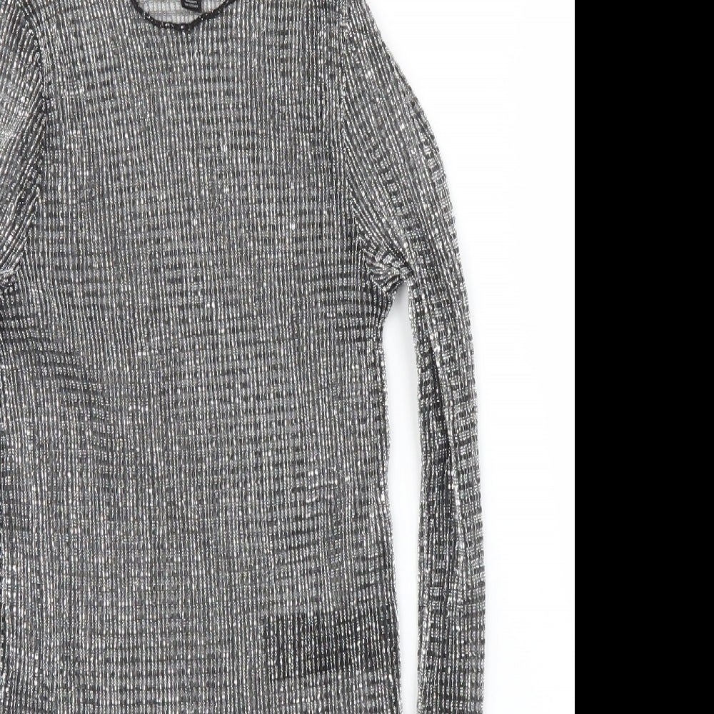 Topshop Womens Silver   Basic Blouse Size 6