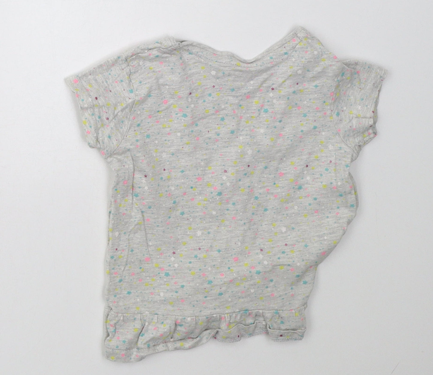 jeff & co Girls Grey Polka Dot  Basic T-Shirt Size 2-3 Years