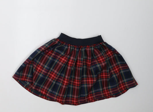 Preworn Girls Red Check  A-Line Skirt Size 4 Years