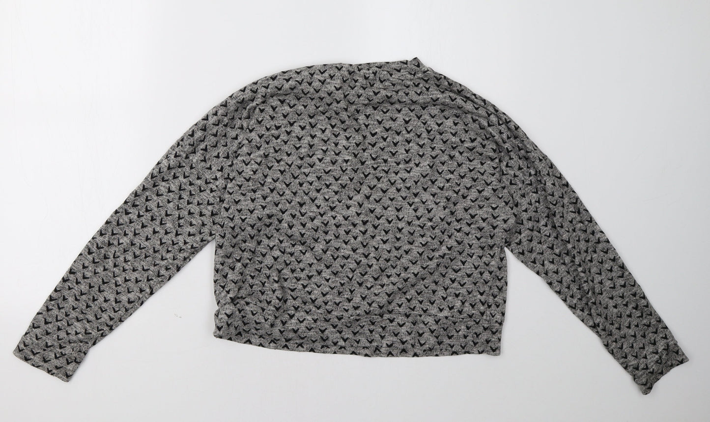 NEXT Womens Grey Polka Dot  Pullover Sweatshirt Size 12