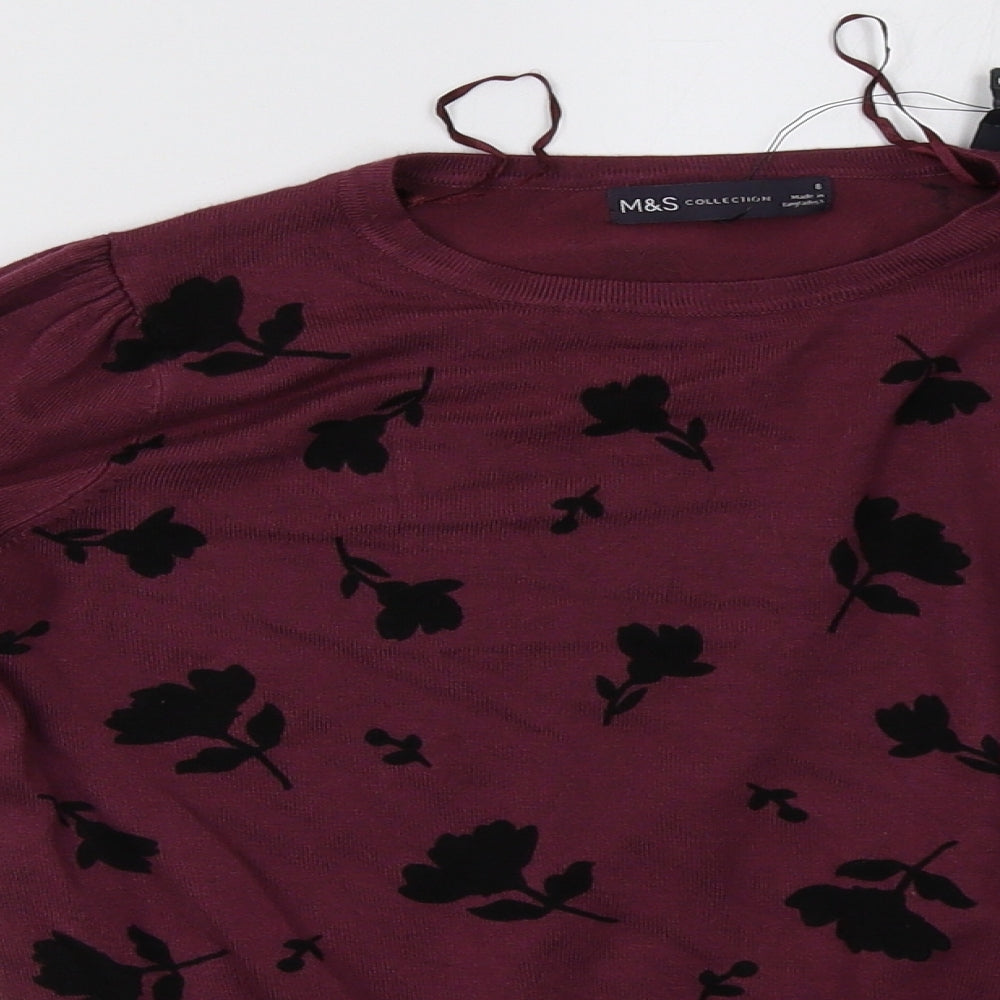 Marks and Spencer Womens Purple Polka Dot  Pullover Sweatshirt Size 8