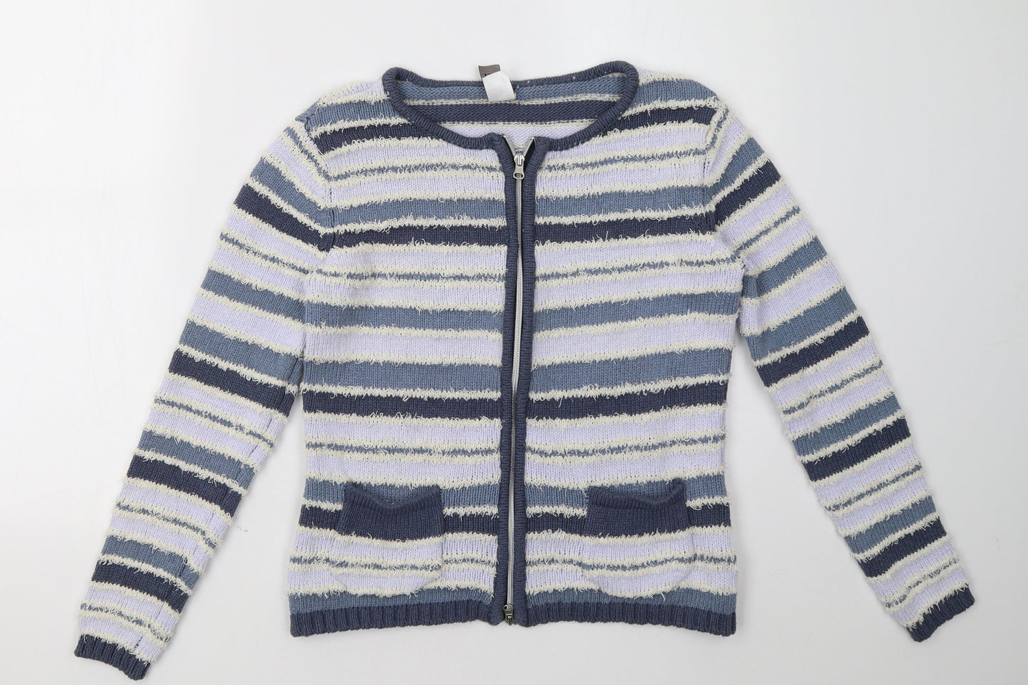 B.C. Best Connections Womens Blue Striped  Jacket  Size 14