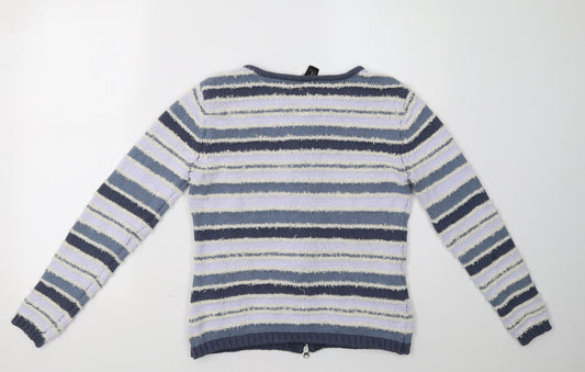 B.C. Best Connections Womens Blue Striped  Jacket  Size 14