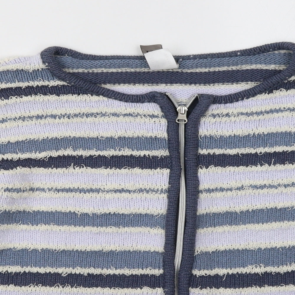 B.C. Best Connections Womens Blue Striped  Jacket  Size 14