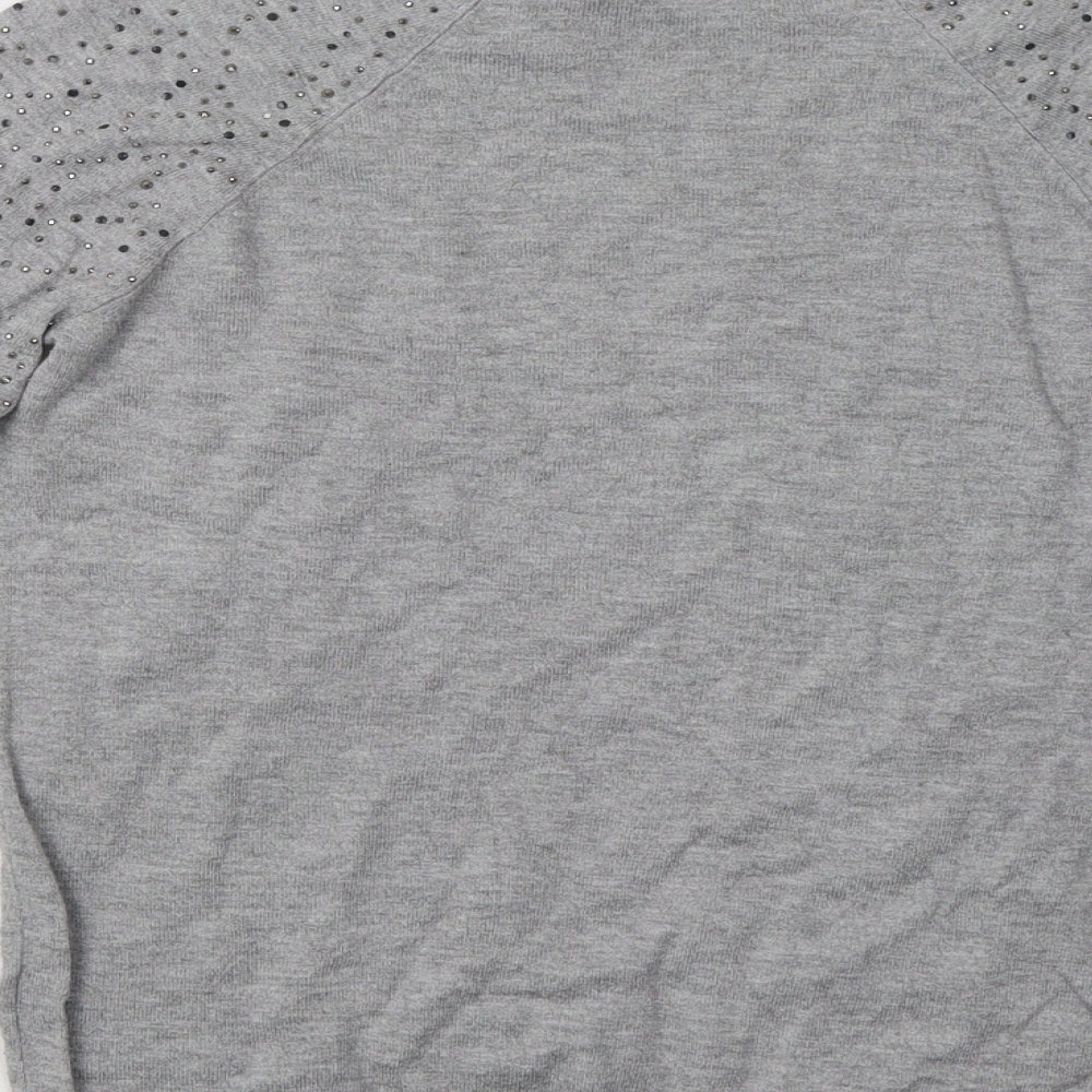 Warehouse Womens Grey   Pullover Sweatshirt Size 10