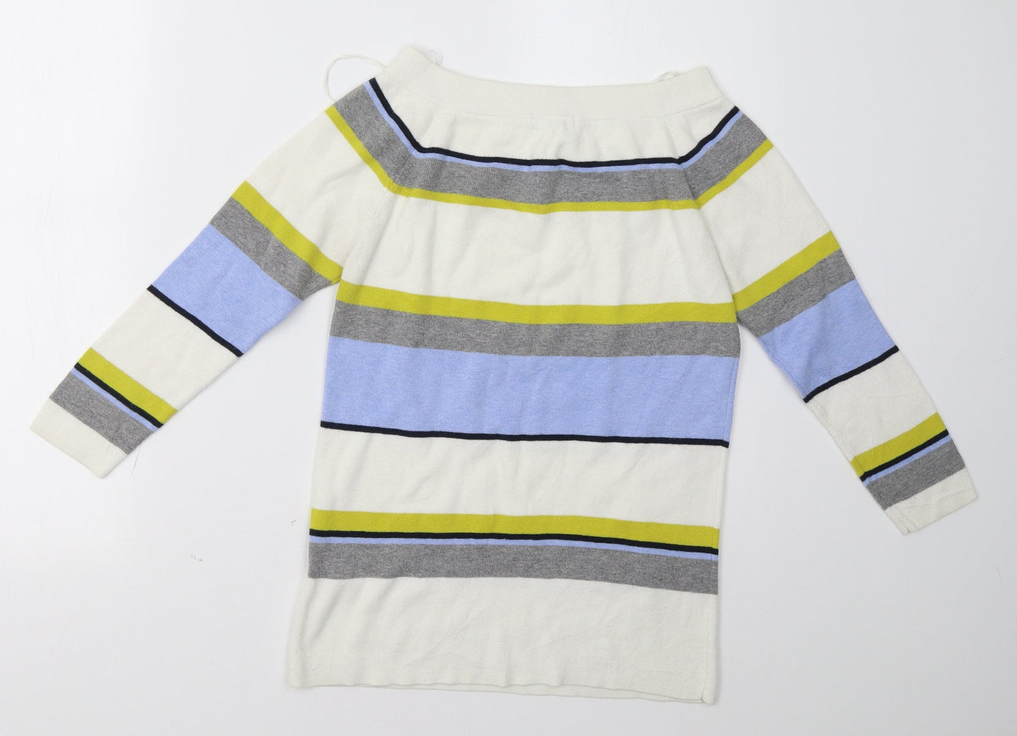 Sainsburys Womens White Striped  Pullover Sweatshirt Size 14