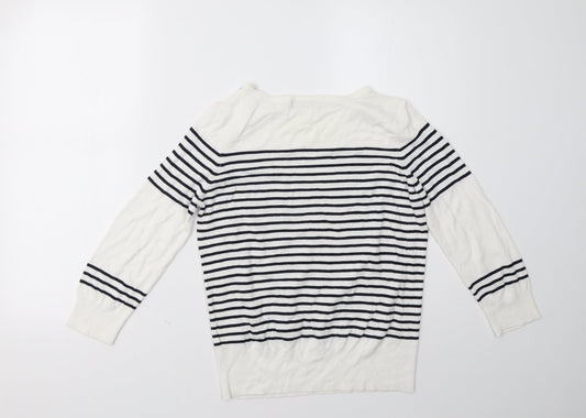 Debenhams Womens Blue Striped  Pullover Sweatshirt Size 14