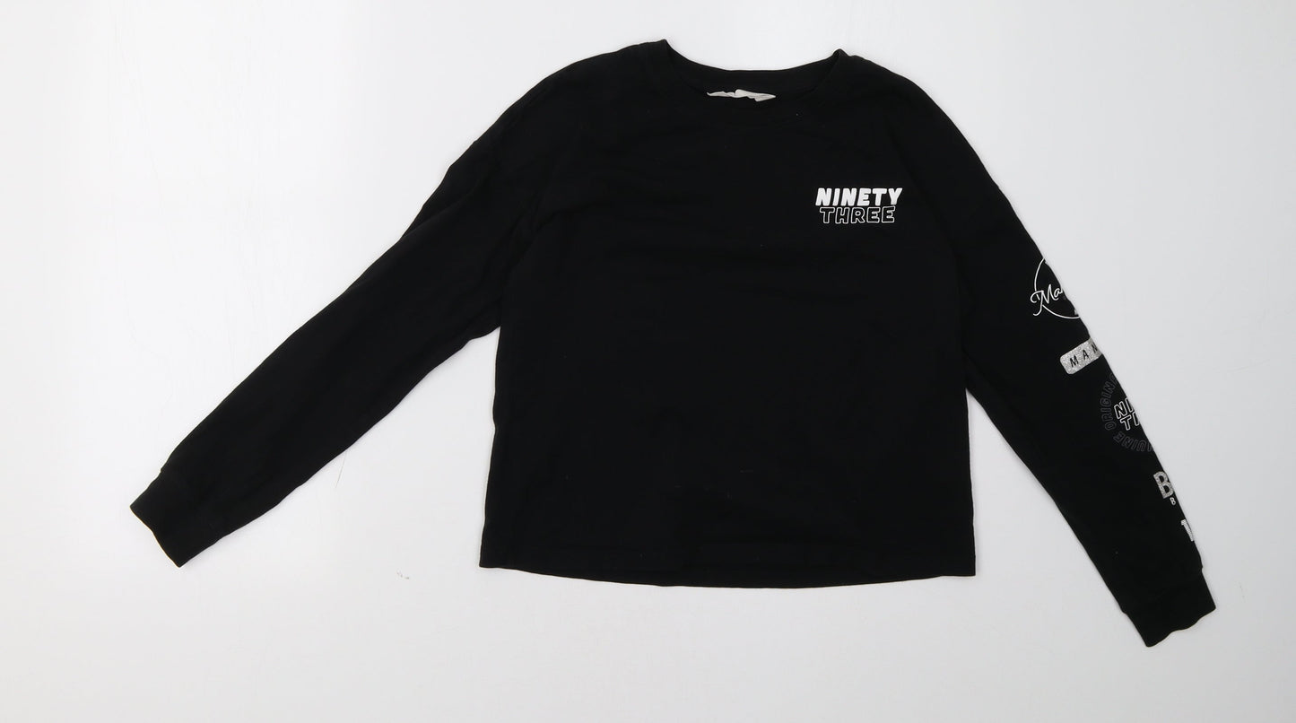 H&M Girls Black   Pullover Sweatshirt Size 12 Years