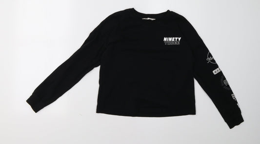 H&M Girls Black   Pullover Sweatshirt Size 12 Years