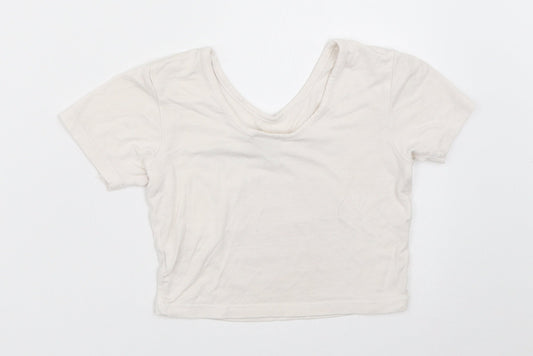 River Island Girls Ivory   Cropped T-Shirt Size 7-8 Years