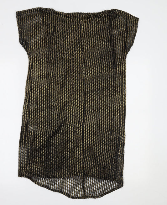 River Island Womens Gold   T-Shirt Dress  Size 8