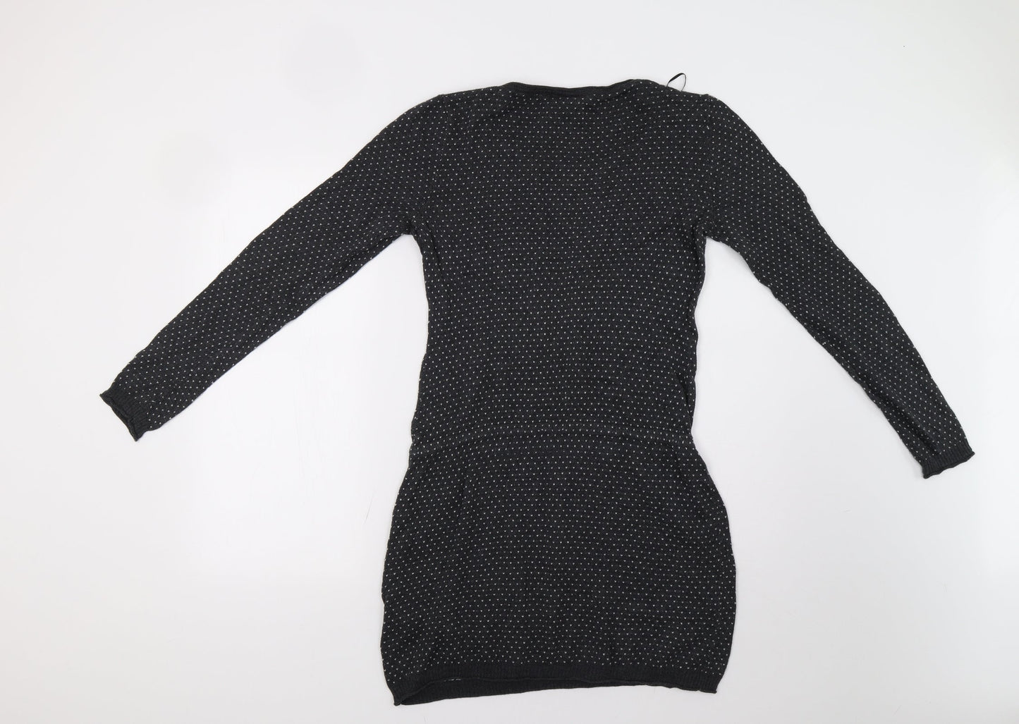 H&M Womens Grey   Jumper Dress  Size M  - Heart Print