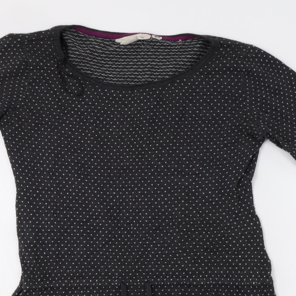 H&M Womens Grey   Jumper Dress  Size M  - Heart Print