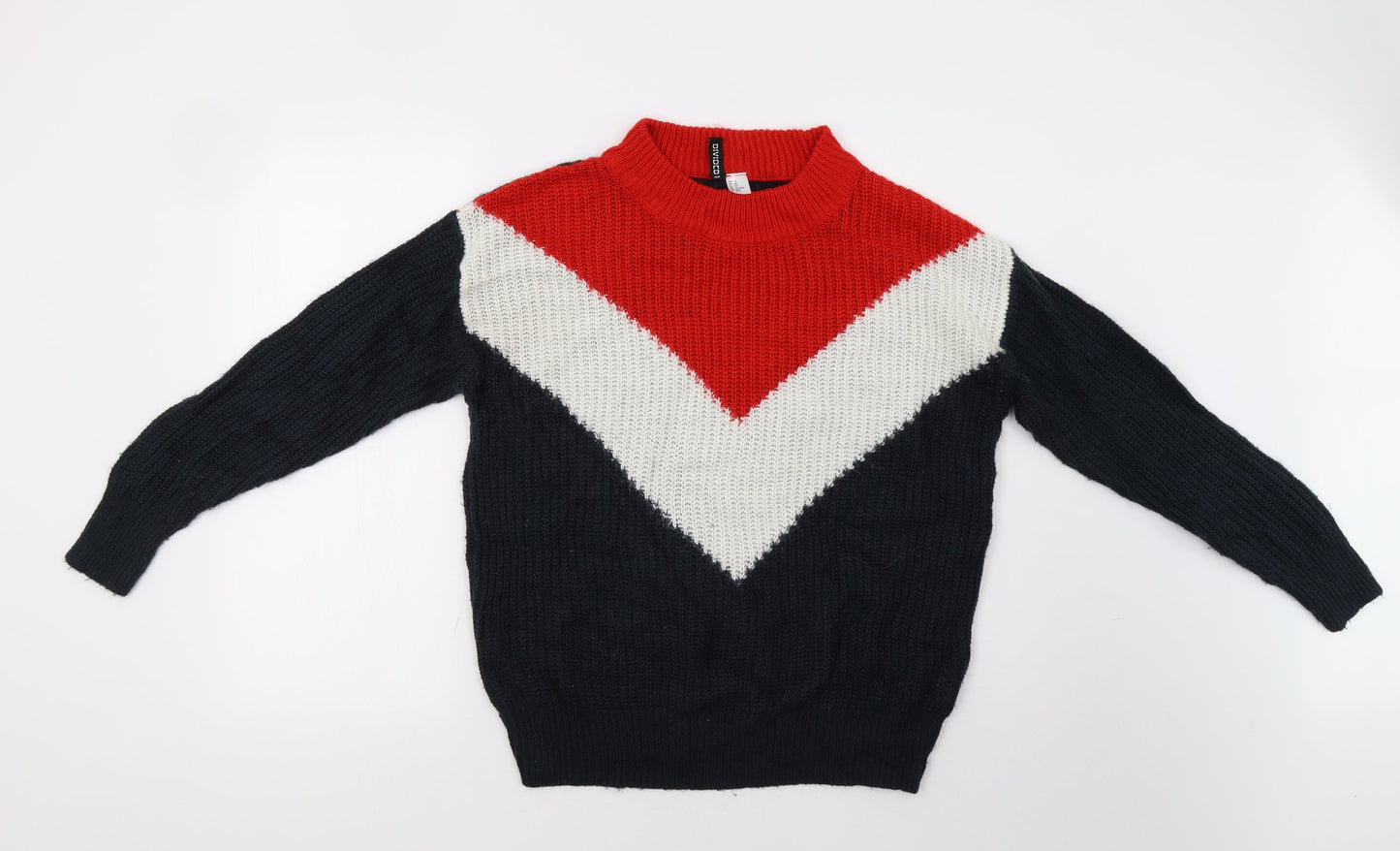 H&M Womens Multicoloured Striped  Pullover Jumper Size XS