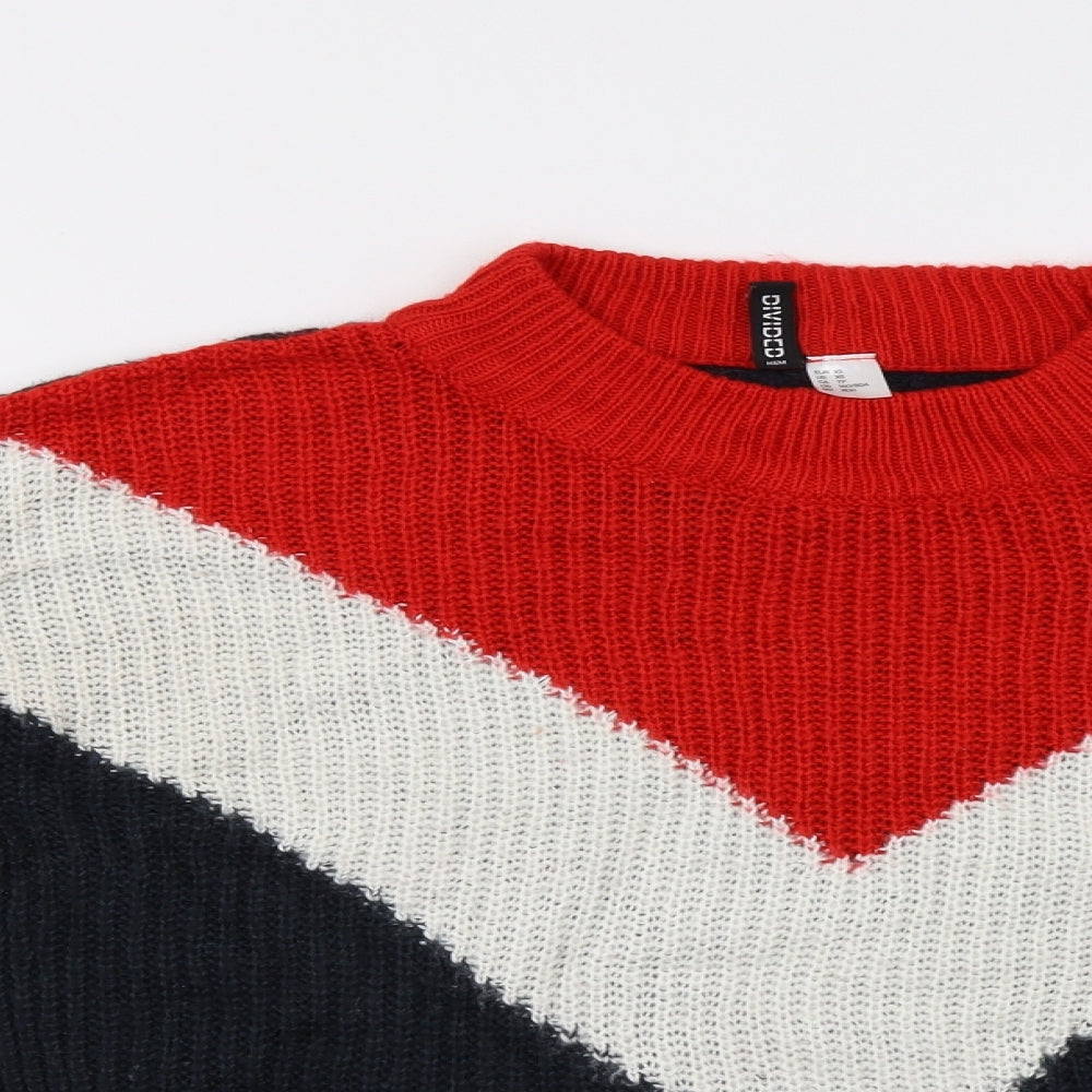 H&M Womens Multicoloured Striped  Pullover Jumper Size XS