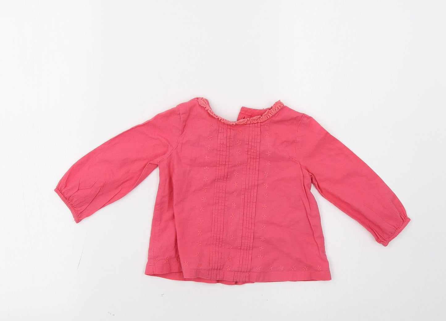 M&S Baby Pink Floral  Basic Button-Up Size 9-12 Months