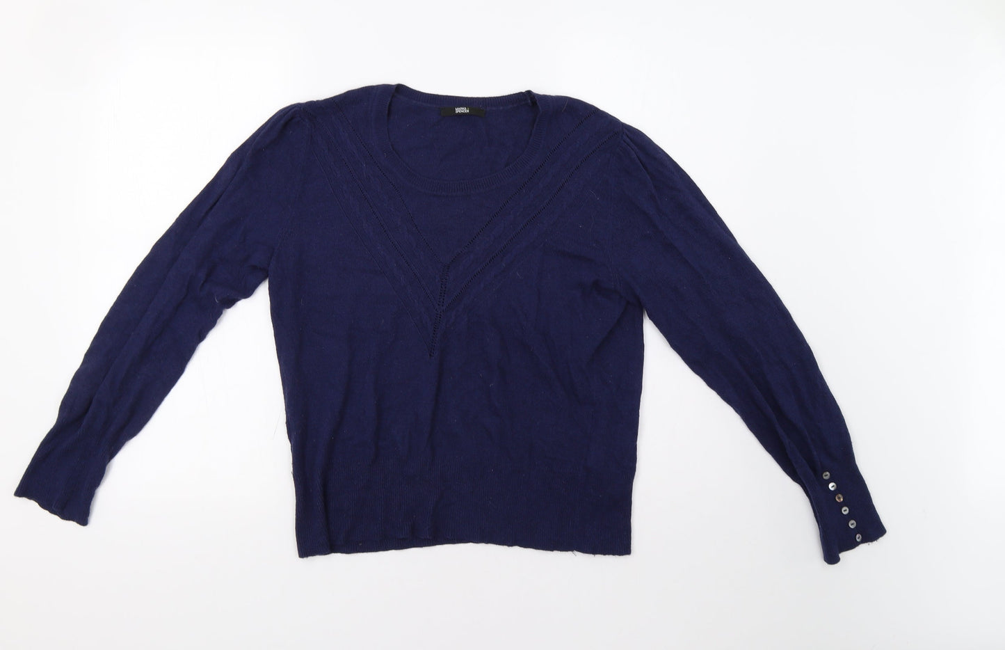 M&S Womens Black   Henley Jumper Size 16