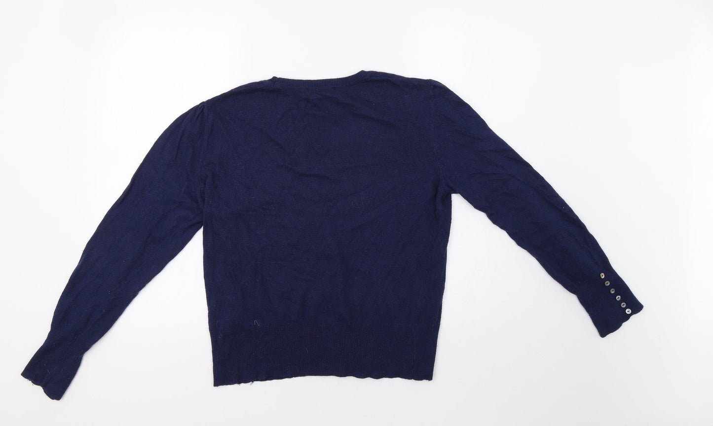 M&S Womens Black   Henley Jumper Size 16