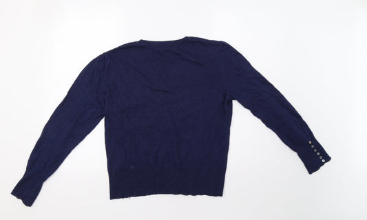 M&S Womens Black   Henley Jumper Size 16