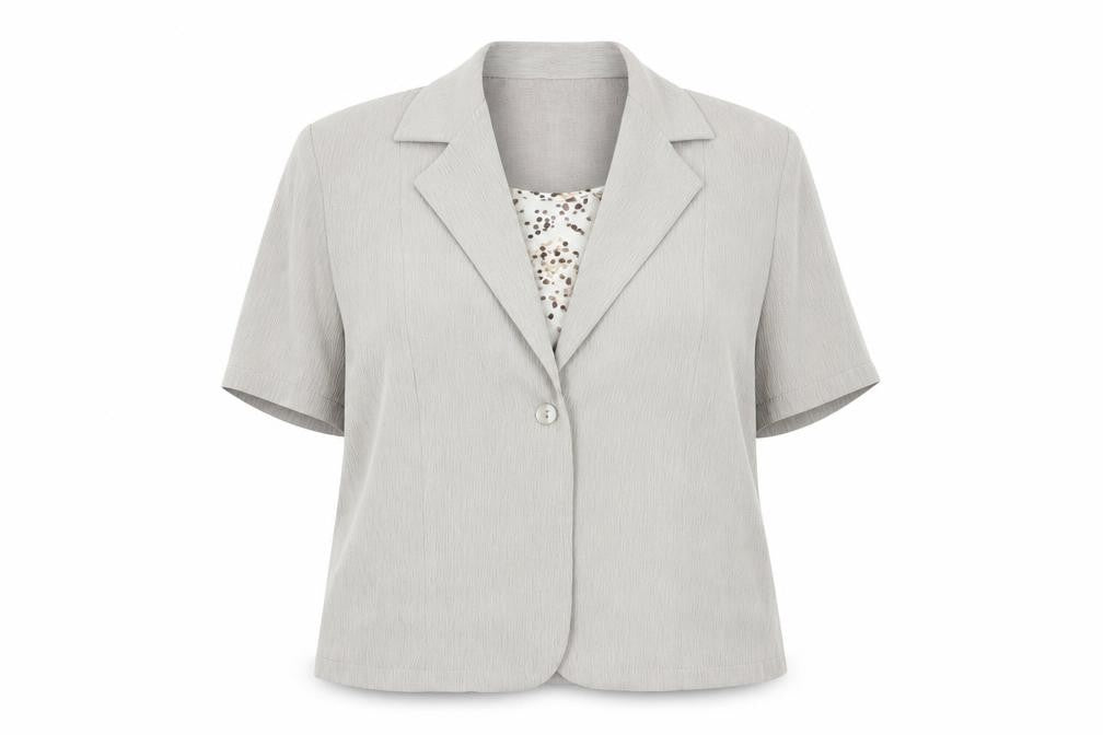 Berkertex Womens Beige   Basic Button-Up Size 16  - Faux Blouse Front