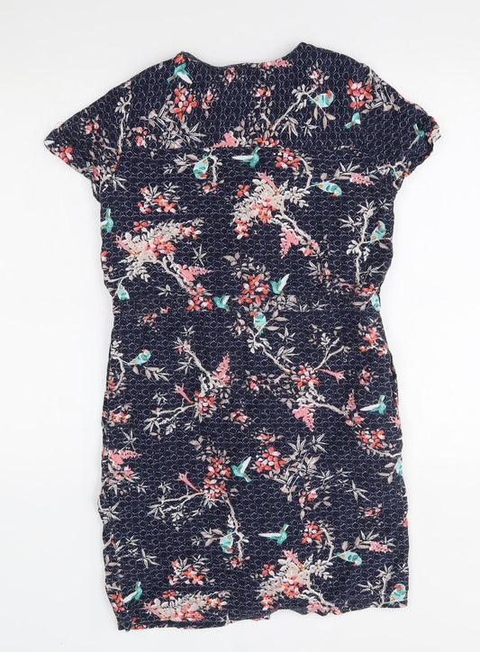 M&Co Womens Blue Floral  T-Shirt Dress  Size 8