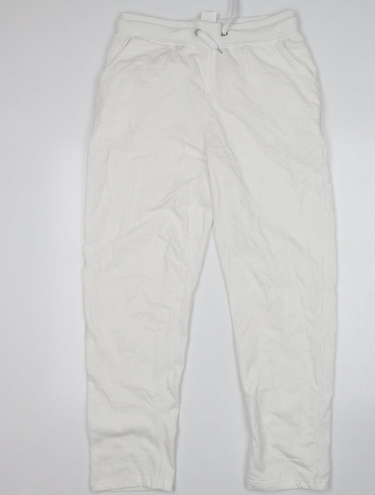 Preworn Womens White   Sweatpants Trousers Size L L28 in