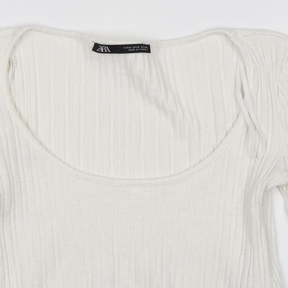 Zara Womens White   Pullover Jumper Size S