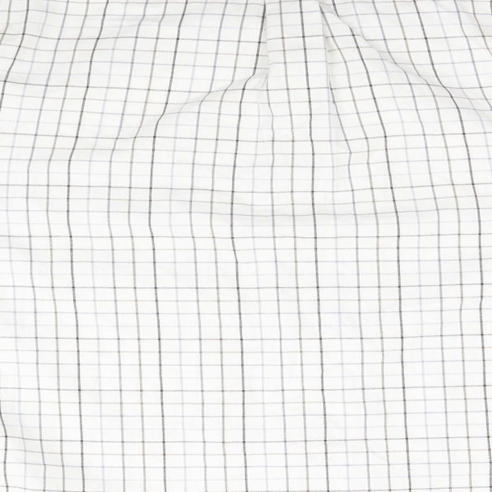 Blue Harbour Mens White Plaid   Button-Up Size M