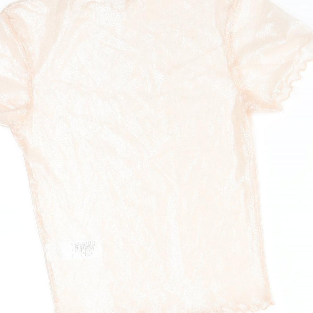 Topshop Womens Pink   Basic T-Shirt Size 6