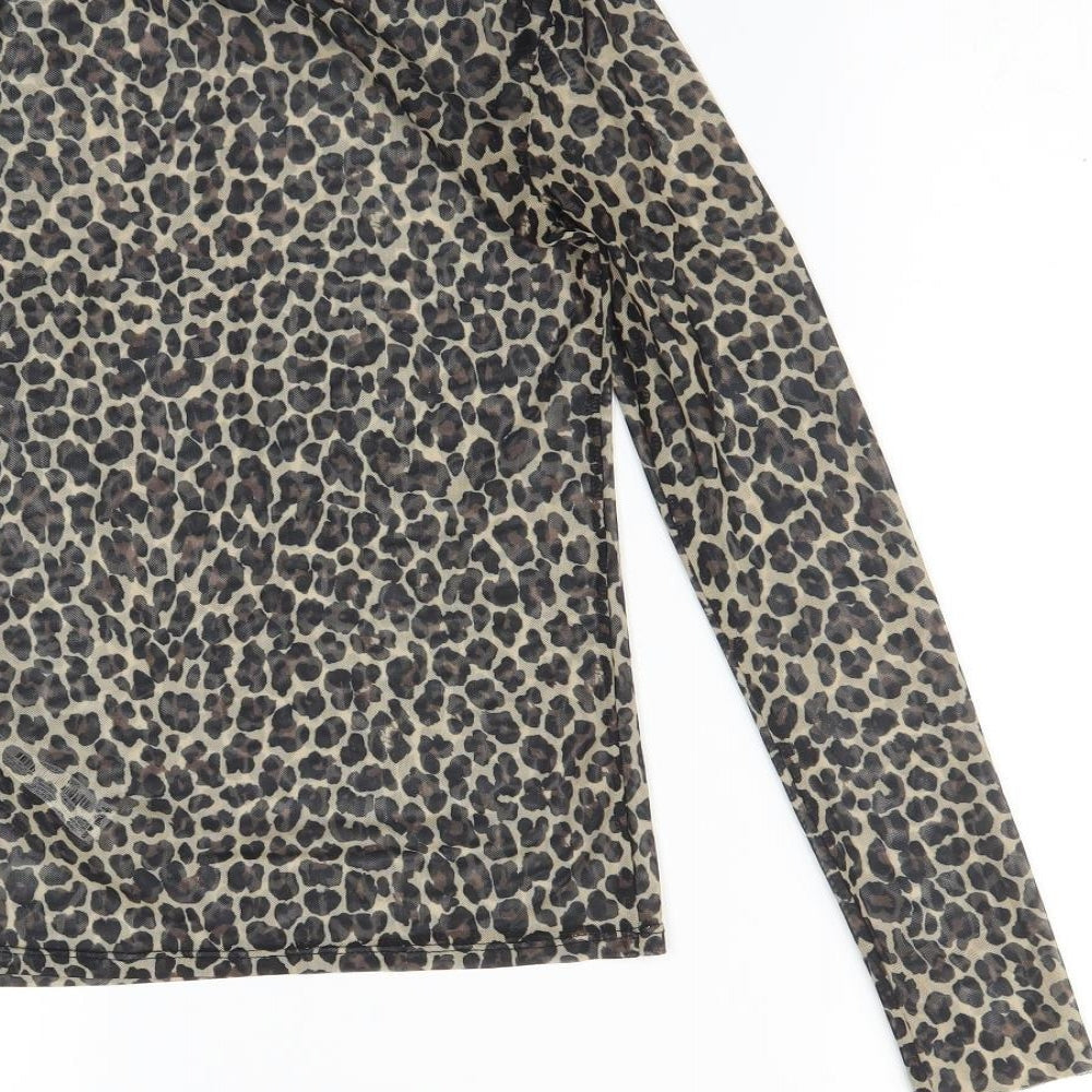 Stradivarius Womens Multicoloured Animal Print  Basic T-Shirt Size S