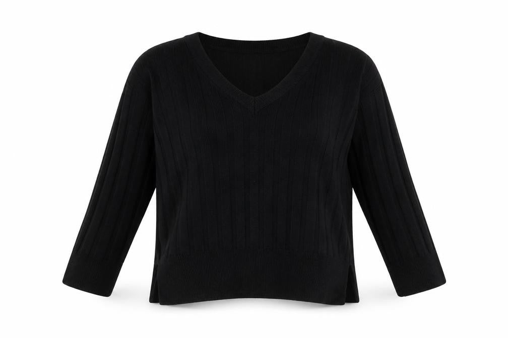 Topshop Womens Black Striped  Basic T-Shirt Size S
