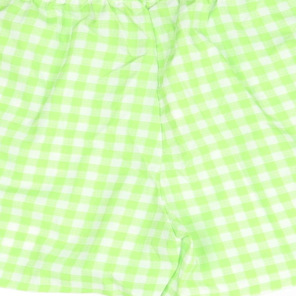 Boohoo Womens Green Check   Sleep Shorts Size 10