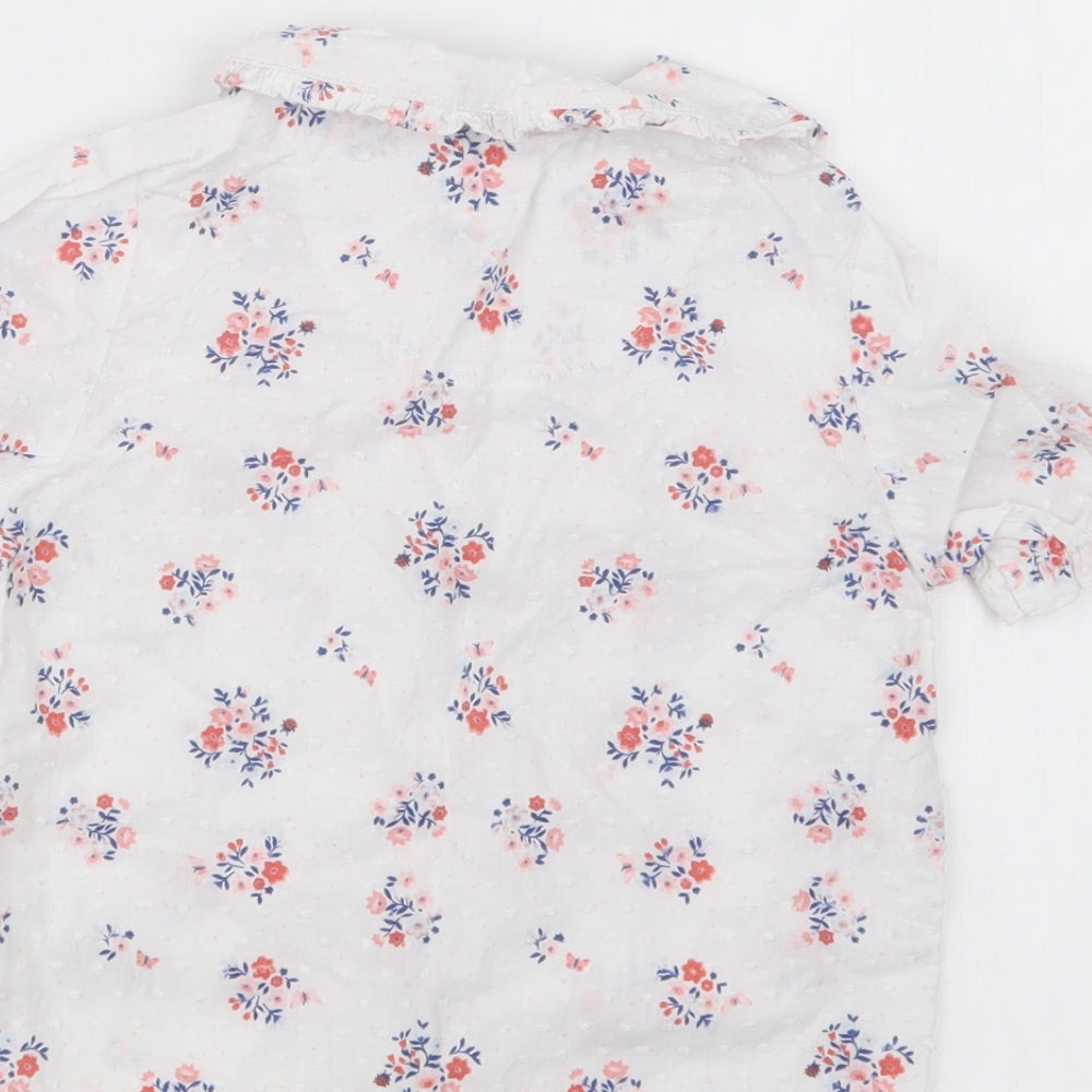 Nutmeg Girls White Floral  Basic Button-Up Size 18-24 Months