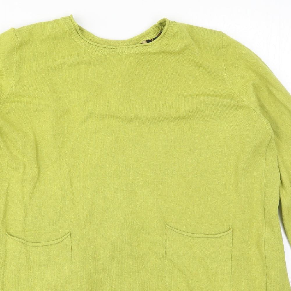 Finery Womens Green Animal Print Knit Pullover Jumper Size S