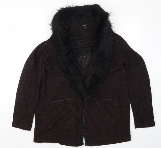 New Look Womens Brown  Knit Jacket Coatigan Size 16  - Burgundy