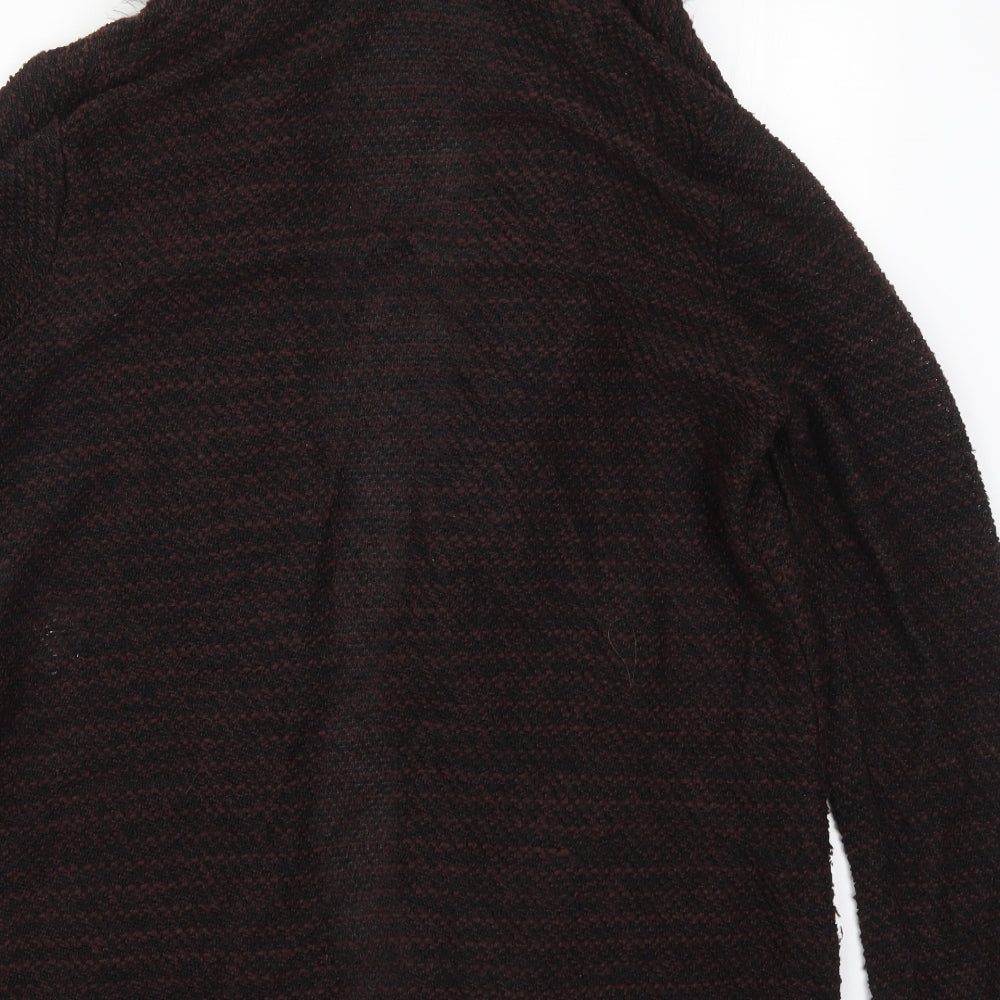 New Look Womens Brown  Knit Jacket Coatigan Size 16  - Burgundy