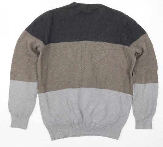 Gap Mens Grey Striped Knit Pullover Jumper Size M  - Brown