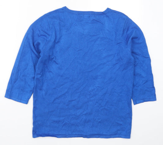 Casamia Womens Blue  Knit Pullover Jumper Size S