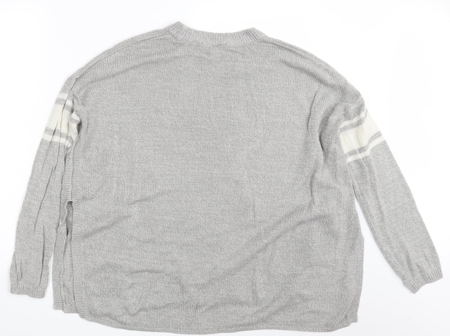 H&M Womens Grey  Knit Pullover Jumper Size M