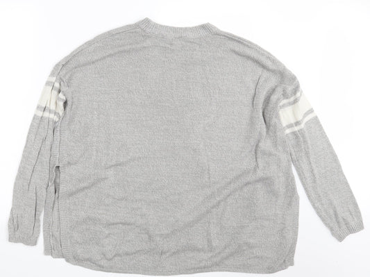H&M Womens Grey  Knit Pullover Jumper Size M
