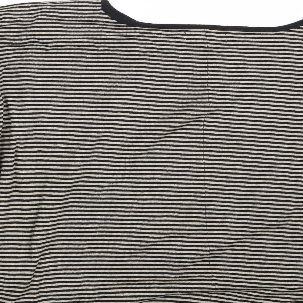Papaya Womens Brown Striped  Pullover Sweatshirt Size M