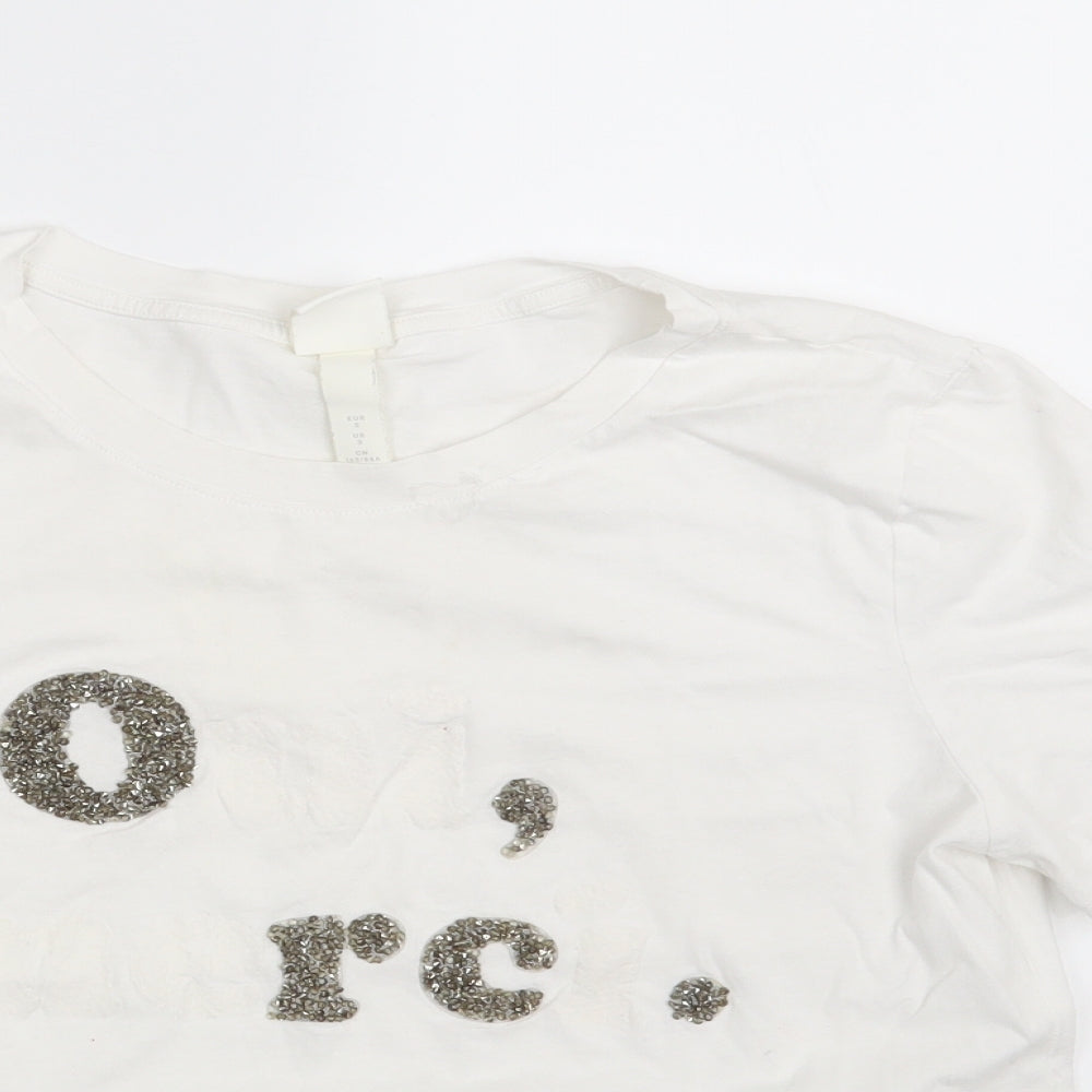 H&M Womens White   Basic T-Shirt Size S