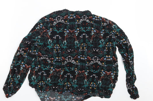 Bexleys Womens Black Floral  Basic Blouse One Size