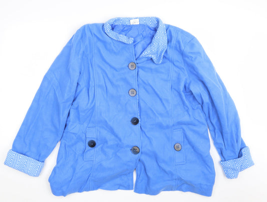 Anna del Lancay Womens Blue   Jacket Blazer Size L