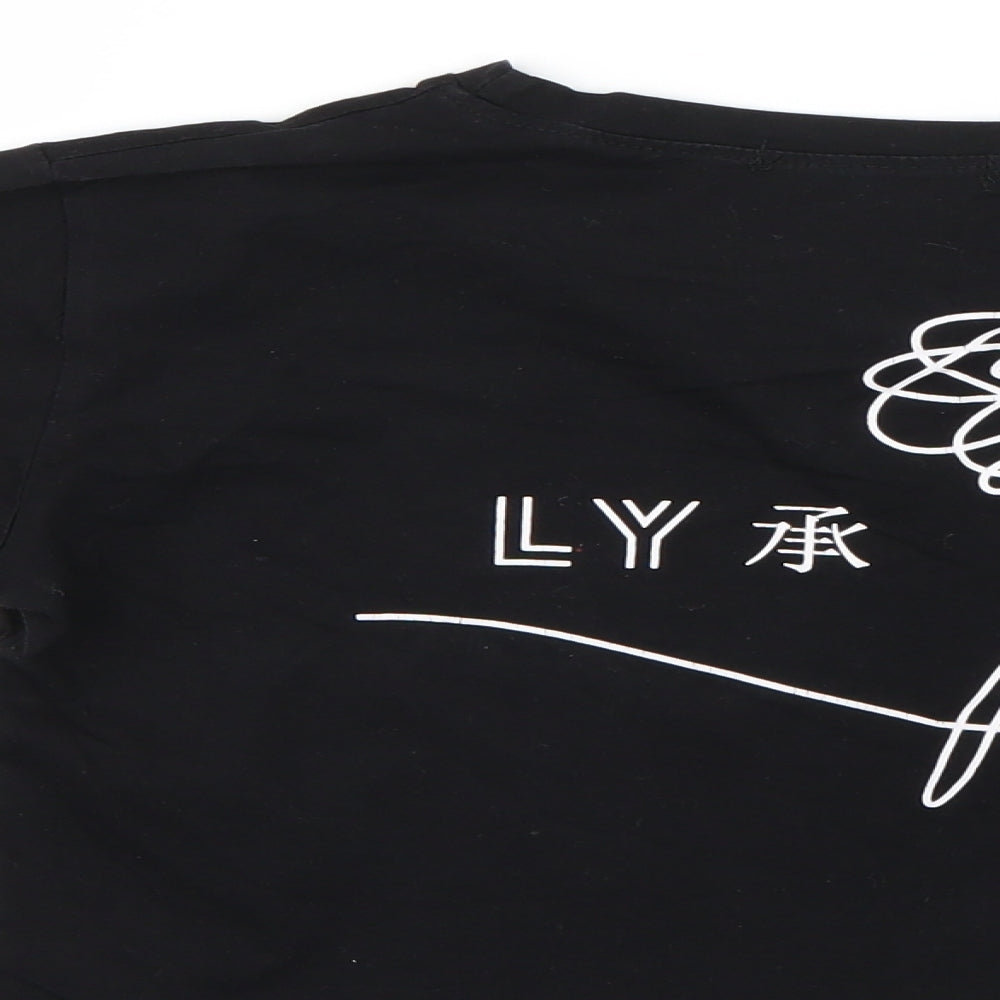 xuanshow Womens Black   Cropped T-Shirt Size S