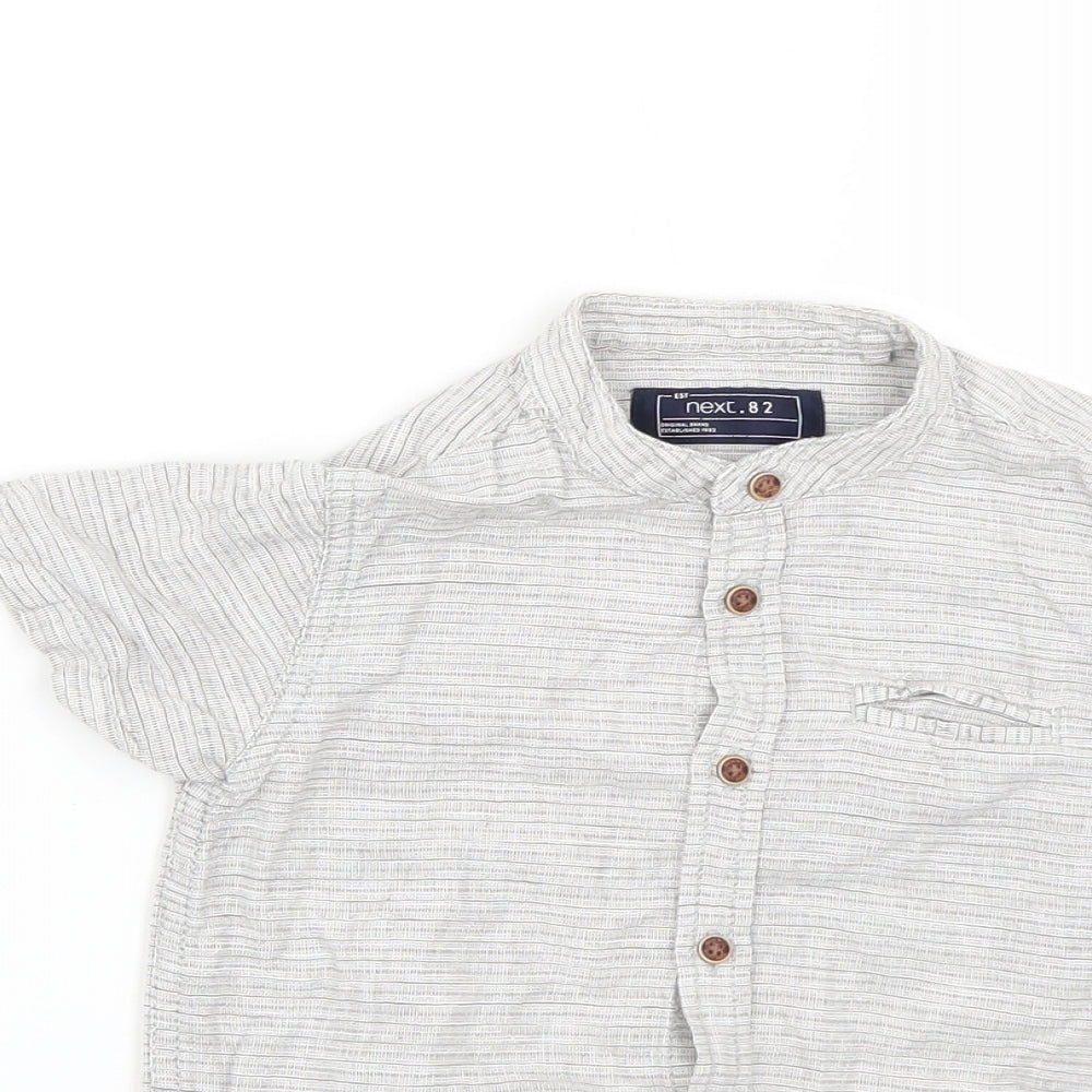 NEXT Boys Grey Striped  Basic Button-Up Size 2-3 Years
